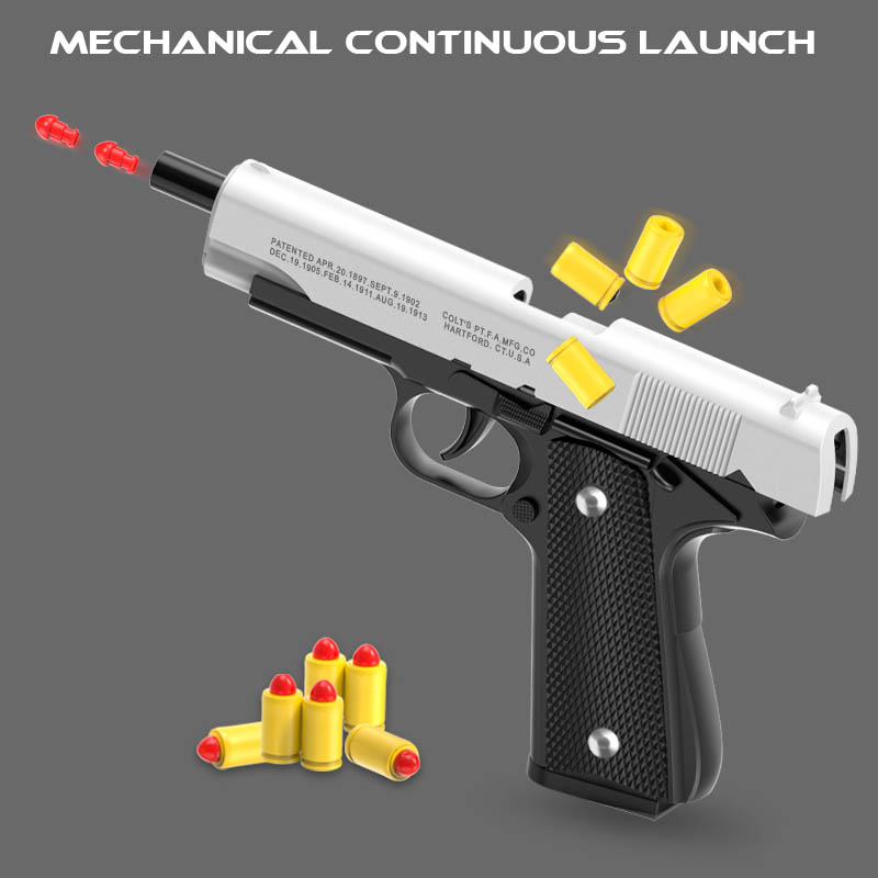 Catapult Launcher Toy - M1911 Colt Toy Gunman Gun, Cangkang
