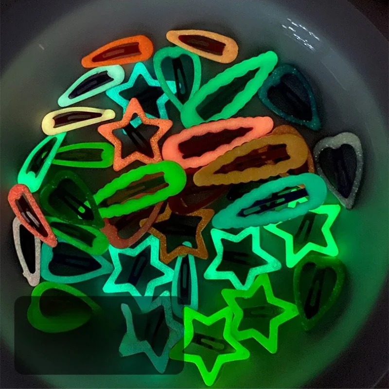 Glow In Dark Stars - 10pcs Jepit Rambut Berbentuk Bintang dan