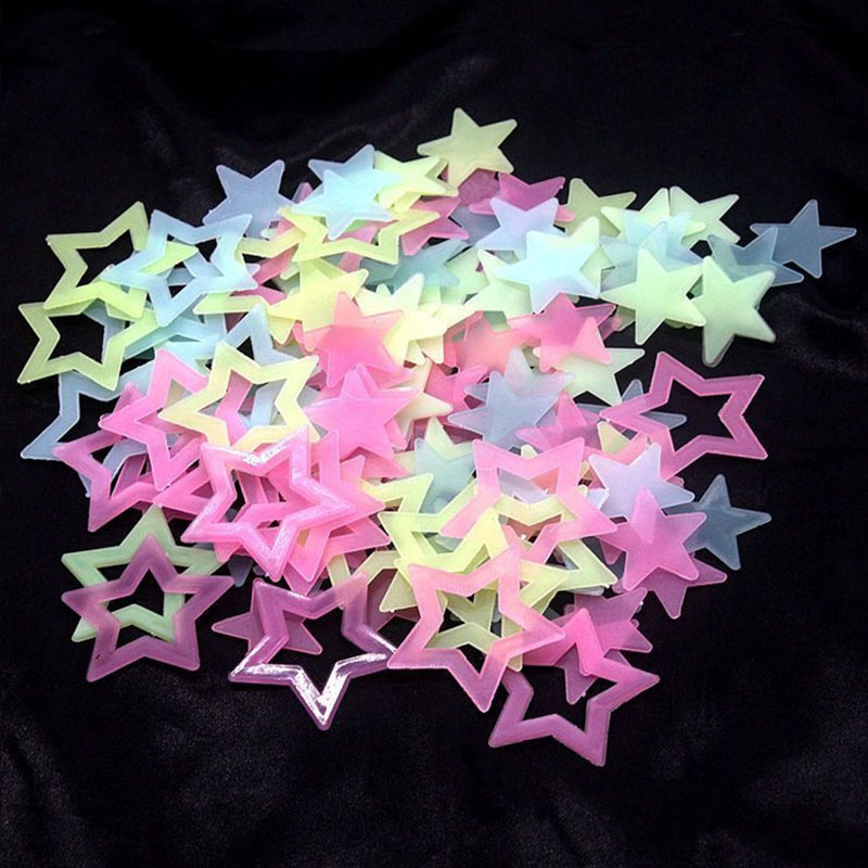 Glow In Dark Stars - 1 Pak stiker dinding bintang bercahaya,