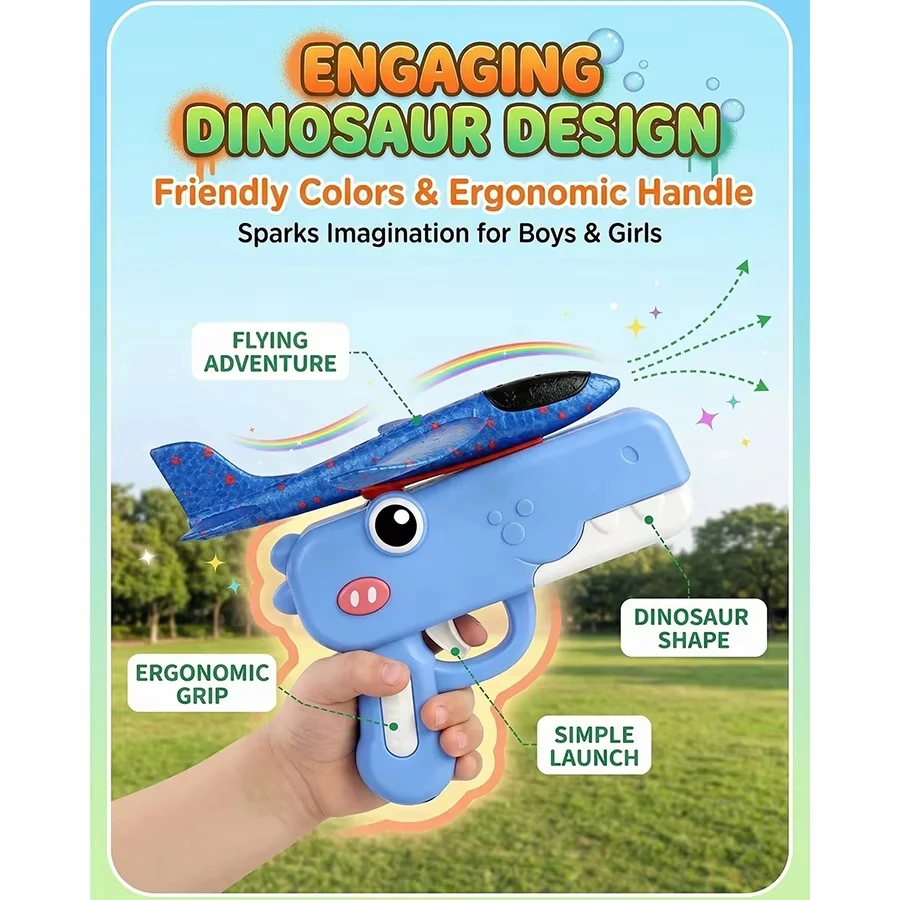 Catapult Launcher Toy - Mainan Peluncur Pesawat Busa Dinosaurus untuk