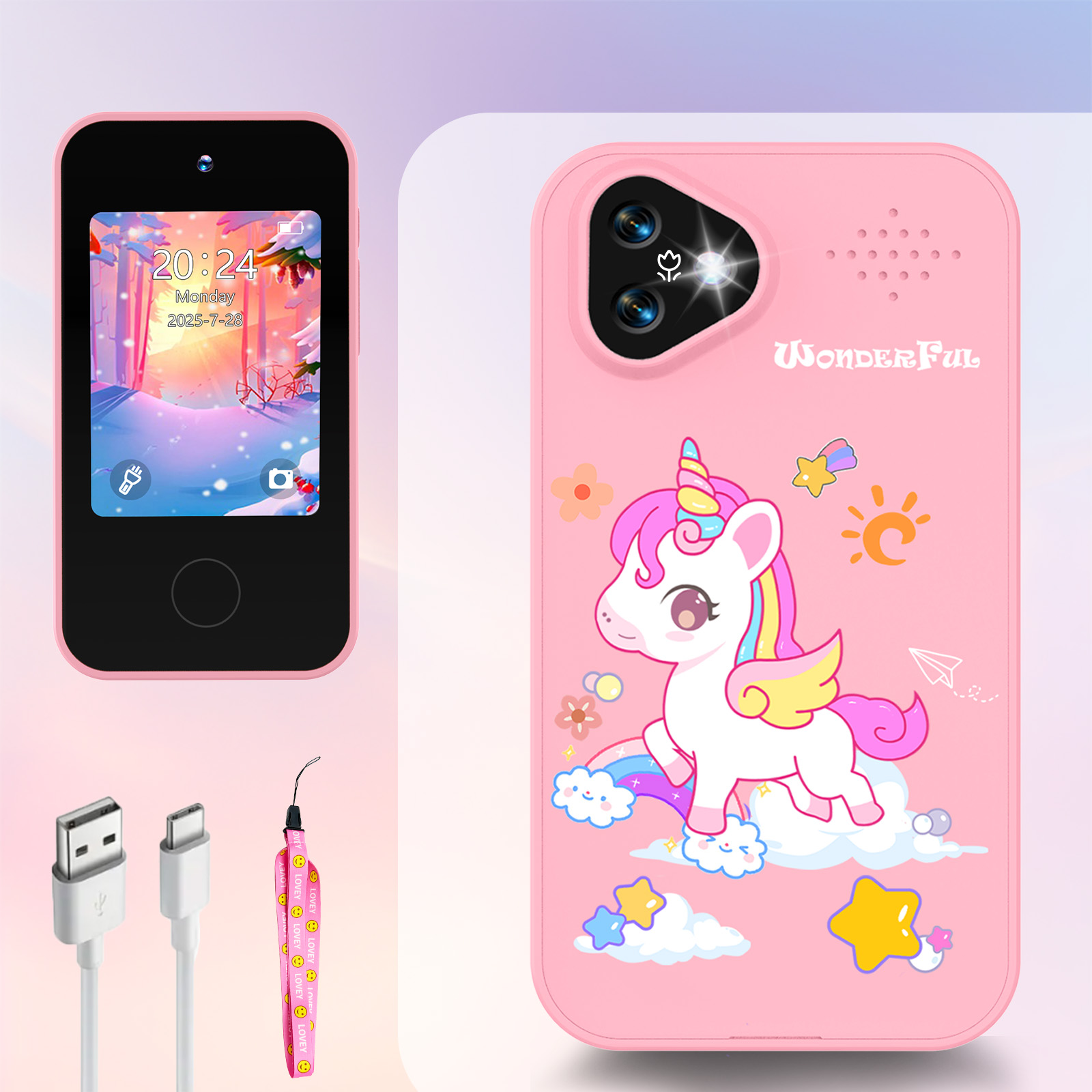 Kids Toys Smartphone - Mainan Kamera Ponsel Pintar Unicorn Kids,