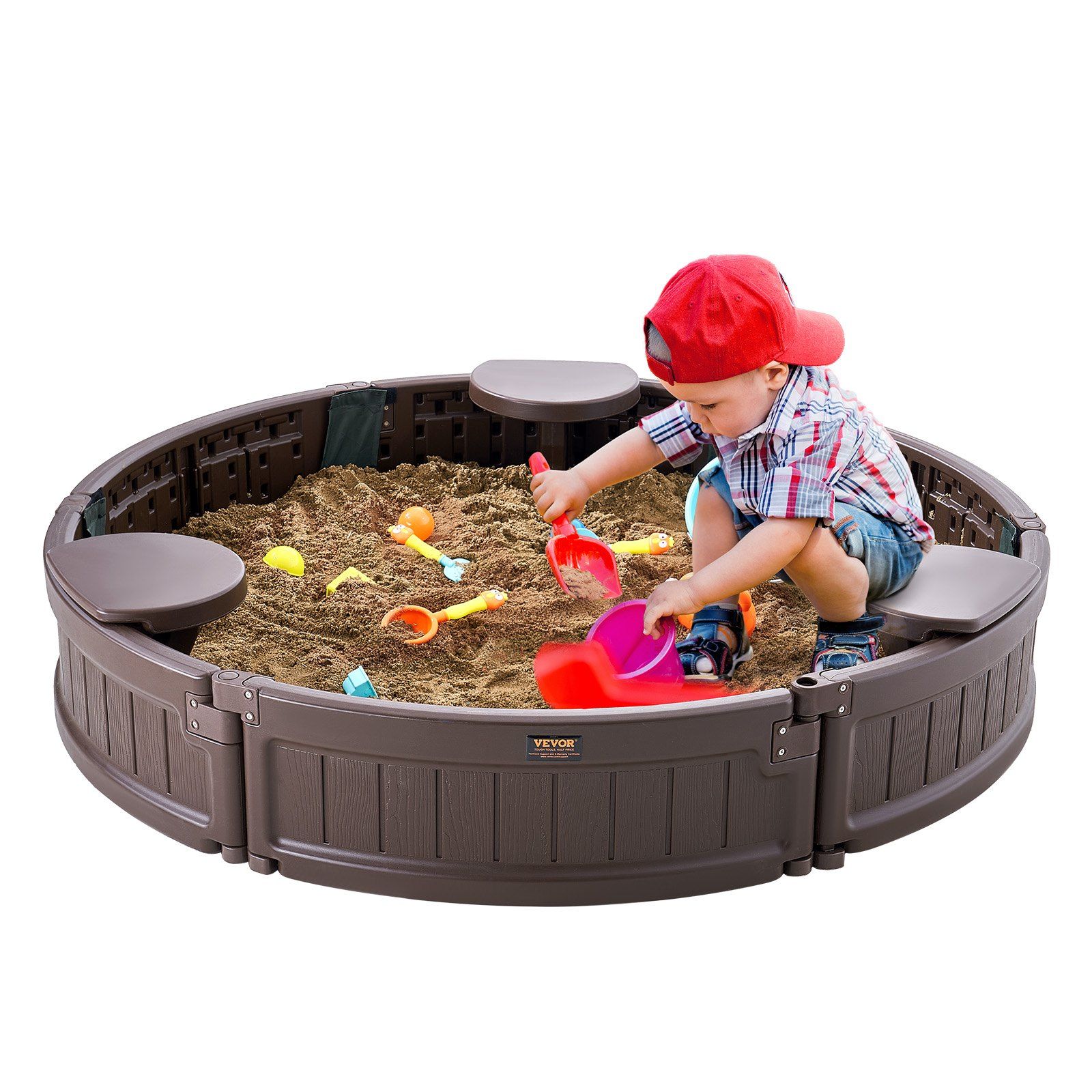 Kids Xbox Toys - Penutup Kotak Pasir HDPE Coklat 47.2