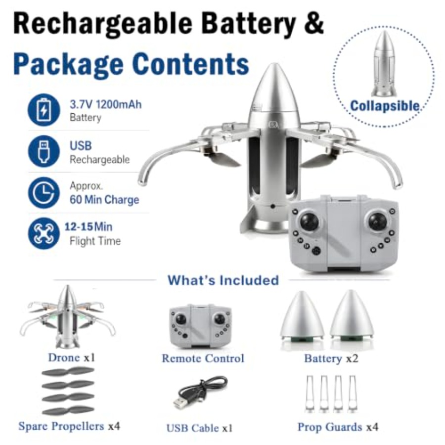 Drone roket RC luar ruangan un - Kids Toys Drone ulasan dan harga