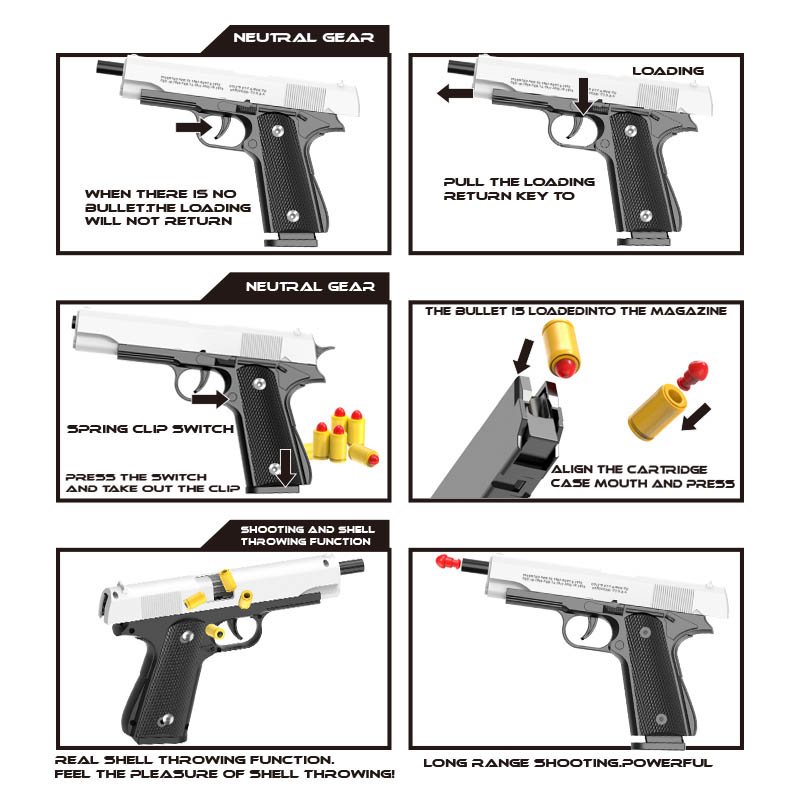 M1911 Colt Toy Gunman Gun, Can - Catapult Launcher Toy ulasan dan harga