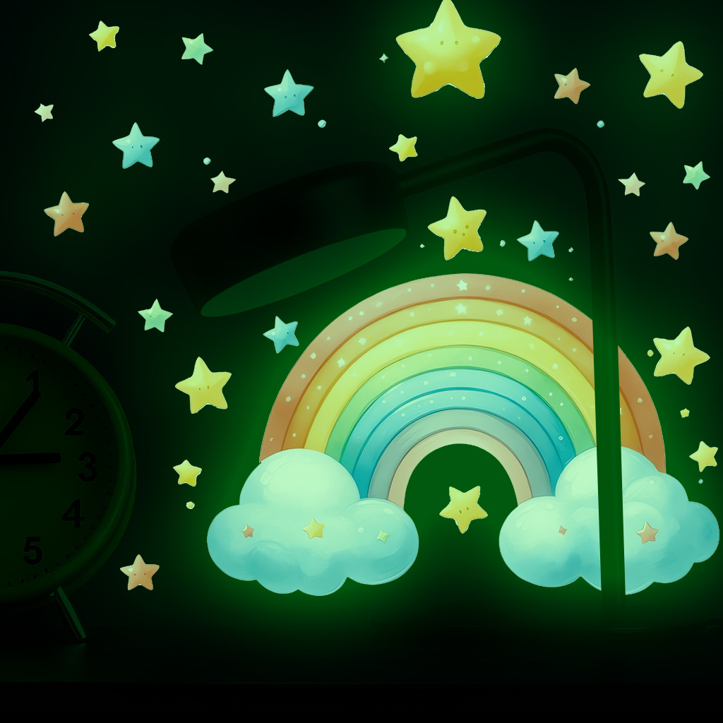 Stiker Dinding Pelangi Kartun  - Glow In Dark Stars ulasan dan harga