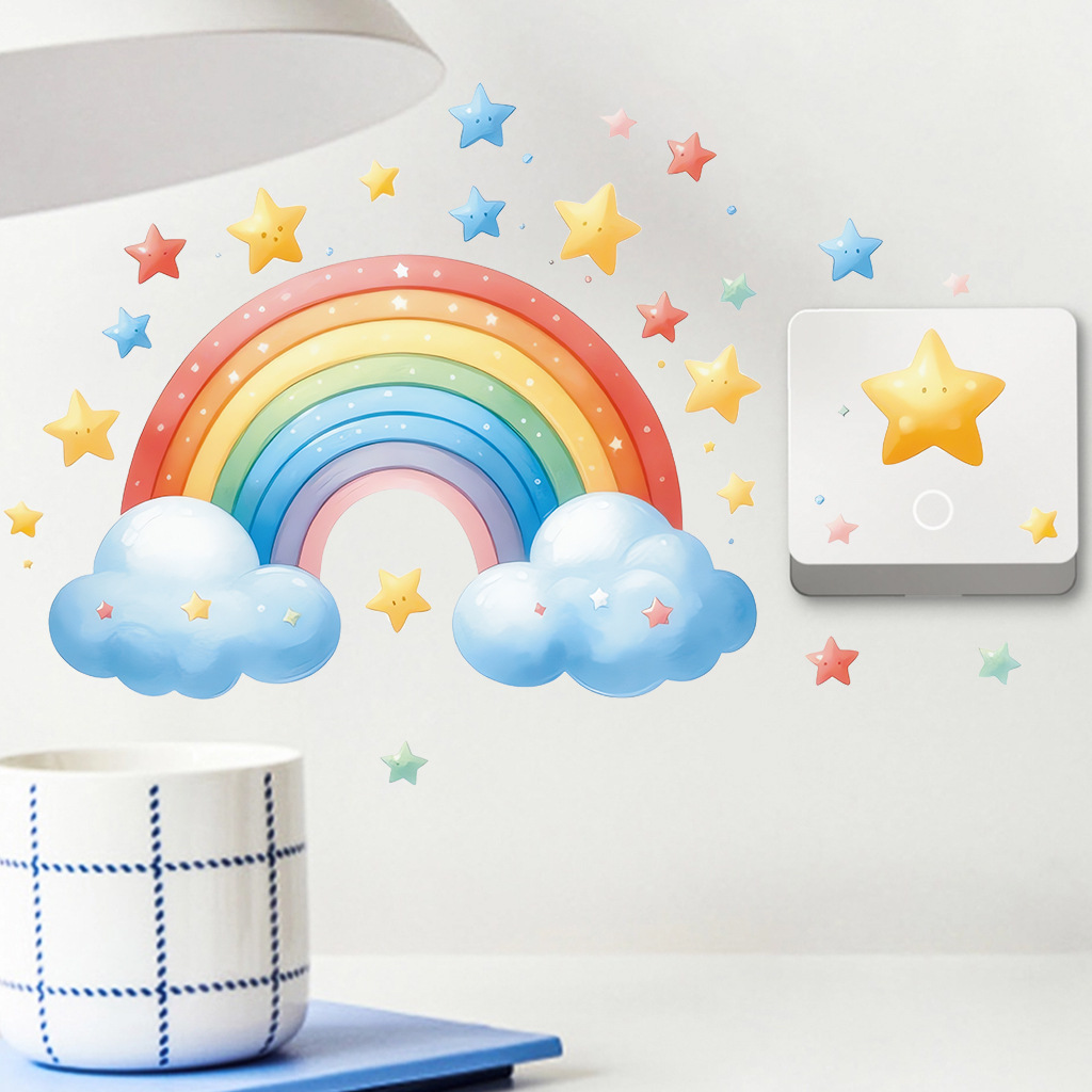 Stiker Dinding Pelangi Kartun  - Glow In Dark Stars ulasan dan harga