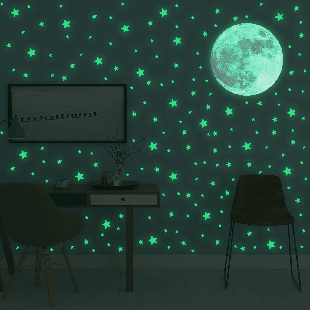 Stiker Dinding Bintang Bulan B - Glow In Dark Stars ulasan dan harga
